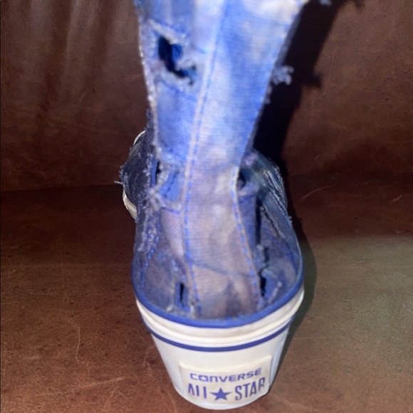 blue tattered/hole converse wedges - Picture 4 of 8